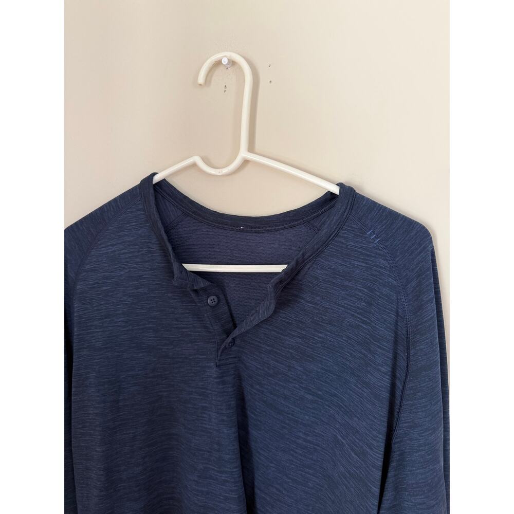 Lululemon | Men’s Blue Henley Metal Vent Tech Long Sleeve Activewear Workout - Picture 4 of 12